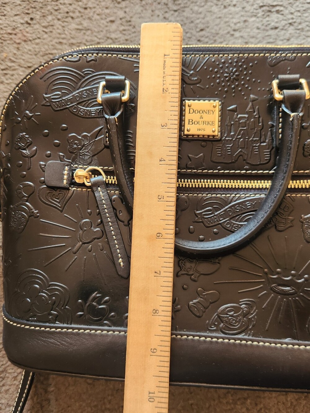 DOONEY & BOURKE Disney Sketch Handbag Black Leather Cross Body Embossed Rare - Picture 16 of 16